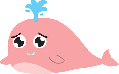 cute whale cartoon, sea animal
