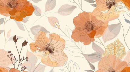 Elegant floral pattern in pastel colors, suitable for creative industries.