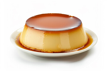 a plate of flan with caramel sauce on it