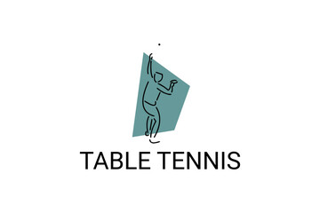 table tennis sport vector line icon. playing table tennis. sport pictogram, vector illustration.