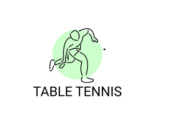 table tennis sport vector line icon. playing table tennis. sport pictogram, vector illustration.