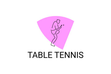 table tennis sport vector line icon. playing table tennis. sport pictogram, vector illustration.
