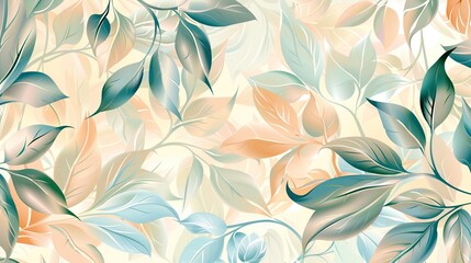 Fototapeta premium Elegant floral pattern in pastel colors, suitable for creative industries.