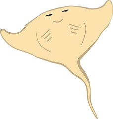 cute stingray cartoon, fish sea animal.