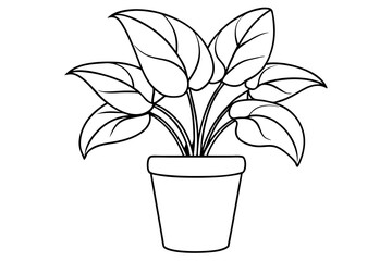 Indoor Plant icon silhouette vector art illustration