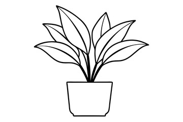 Indoor Plant icon silhouette vector art illustration