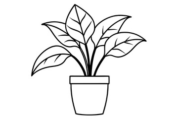 Indoor Plant icon silhouette vector art illustration