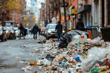 Obraz premium City Street Waste: A Mountain of Refuse