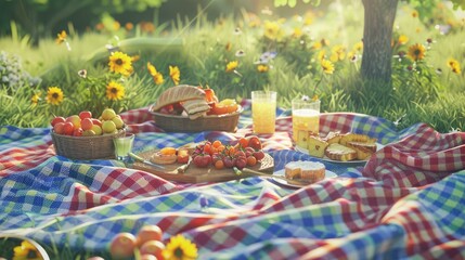 Photorealistic Summer Park Picnic | Billboard mockup | Landscape mockup