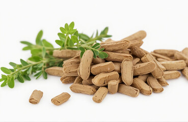 Astragalus, herbal medicine isolated on white background