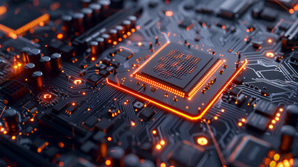 Close-Up of Computer Board and Processor