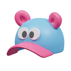 blue pink hat 3d illustration