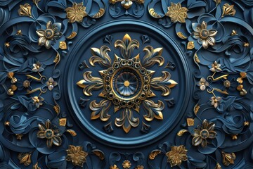 Obraz premium A refined flat design illustration featuring a luxury 3D background with intricate details and opulent textures. The design uses a blend of rich colors and elegant patterns to create a sophisticated