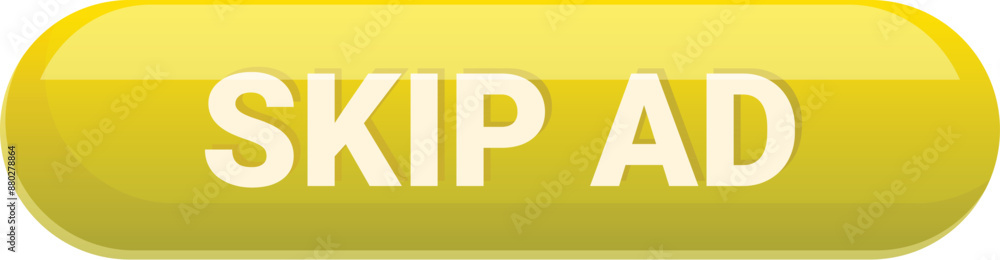 Poster yellow button allowing users to skip advertisement content