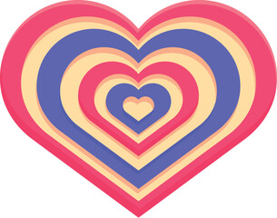 Colorful heart shape creating a tunnel effect, perfect for valentine's day projects