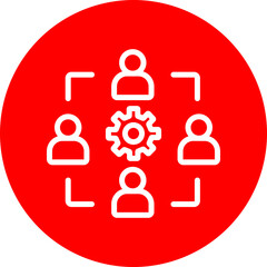 Cooperation Vector Line White Circle Red