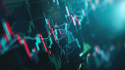 monitor market stock graph candlestick line uptrend chart financial