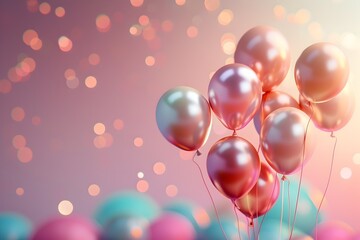 Whimsical Balloon with Colorful Bokeh Backdrop for Festive Occasions