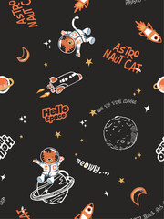 astronaut cat pattern © fathurdavega
