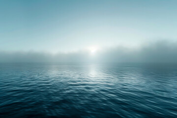 Obraz premium Serene Ocean Horizon Captured at Sunrise with Calm Waves and Clear Sky