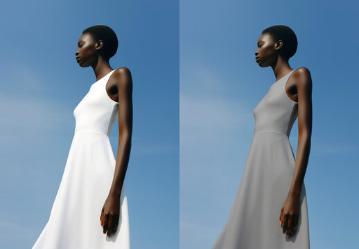 Apparel Women Dress Mockup With Generative AI
