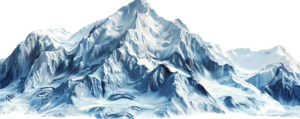 Majestic snowy mountain peak under clear blue sky, perfect for nature, landscape, and adventure themed projects.
