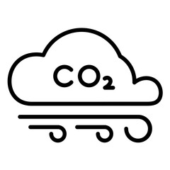 CO2 Emissions Icon - Editable Stroke, Suitable for Web, UI, Mobile Application