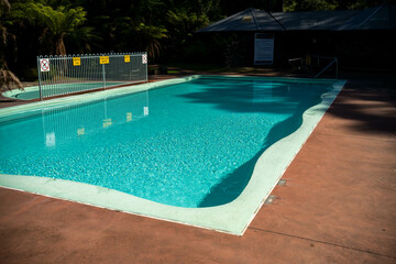 outdoor swimming pool in forest in a national park in spring