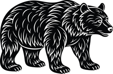 Bear silhouette, polar bear silhouette flat vector

