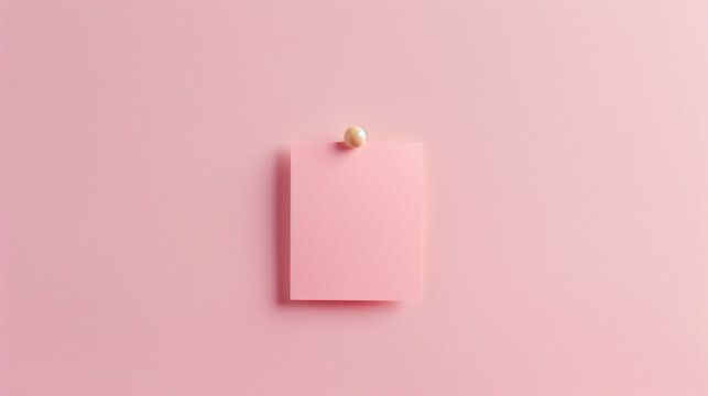 Pastel pink note with a pearl pin on a matching background