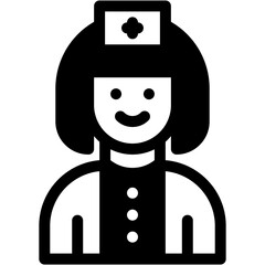 Vector Icon Physician, nurse, doctor, health care, female nurse