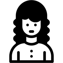 Vector Icon curly hair, hairstyles, curly hair, user, woman