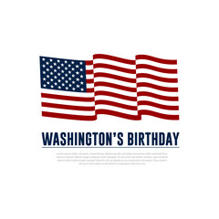 Celebration Of Washington's Birthday In United States Background Vector Illustration