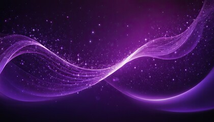 Digital purple particles wave and light abstract background with shining dots stars 1523
