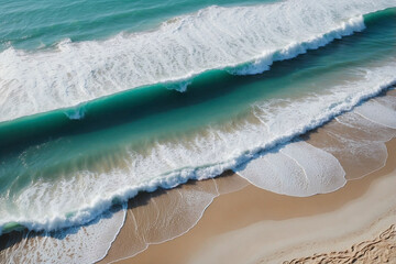 Waves Gently Crashing on a Serene Sandy Beach