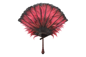 Burlesque feather fan isolated on transparent background