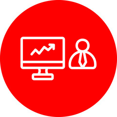 Trader Vector Line White Circle Red