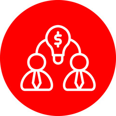 Collaboration Vector Line White Circle Red