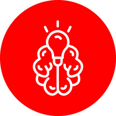 Mind Power Vector Line White Circle Red
