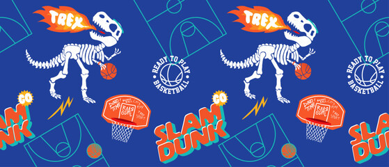 t-rex pattern basketball for boy print t-shirt © fathurdavega