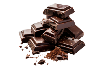 Chocolate pices isolated on transparent background