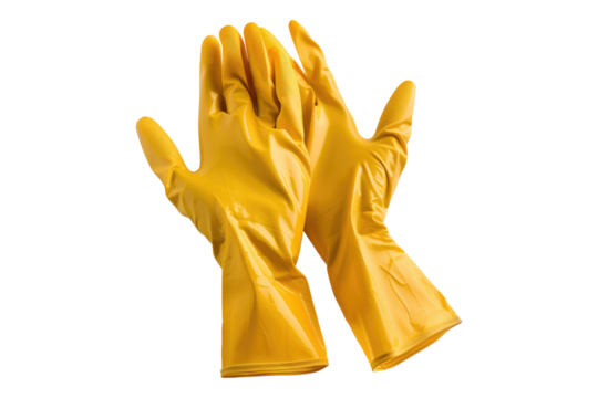 Cleaning gloves isolated on transparent background