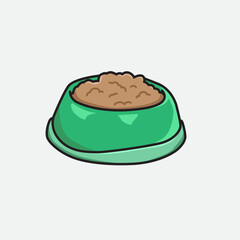 Vector illustration Pet Bowl. Vector design Feed Bowl. Pet Feed Bowl Vector Cartoon design illustration and icon for website, digital and print
