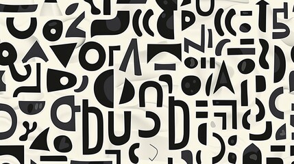 Minimalist black and white pattern bold typography