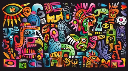 Colorful Doodle Pattern Illustration