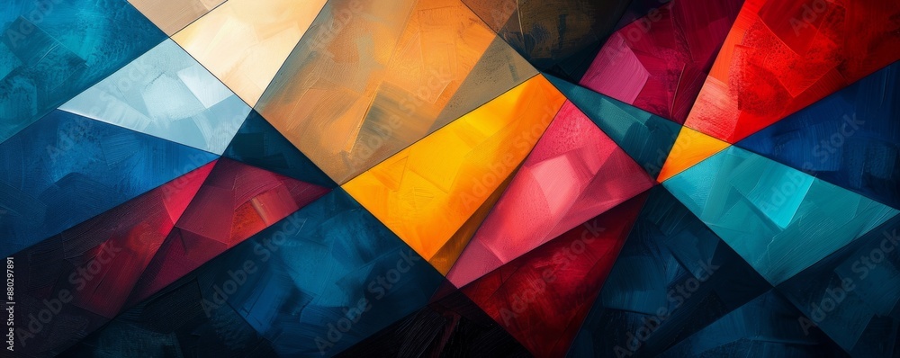Aufkleber a series of geometric shapes overlapping and intersecting, creating a sense of movement and dynamism