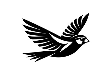 Common redpoll bird silhouette vector