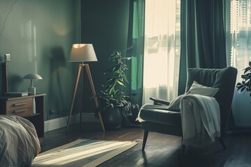 Cozy interior room with warm lighting