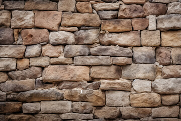 Fototapeta premium Processed collage of old medieval stone wall texture in daylight. Background for banner