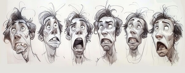 A realistic drawing of a person's emotions, expressed through their facial expressions.